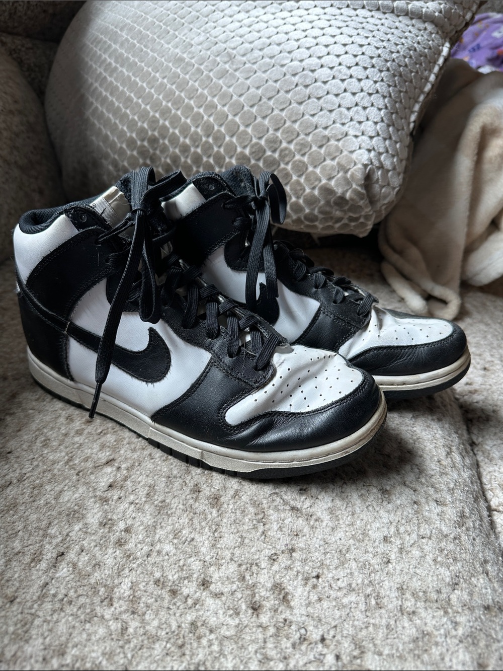 Nike Black & White High-Top Basketball Sneakers